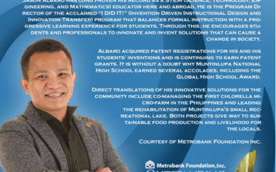 PIC Student chosen in Metrobank Foundation Outstanding Filipinos Teachers